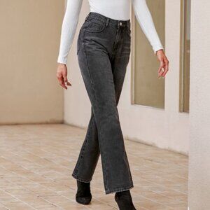 Black High Waisted Straight Leg Jeans NWT Medium - Cupshe